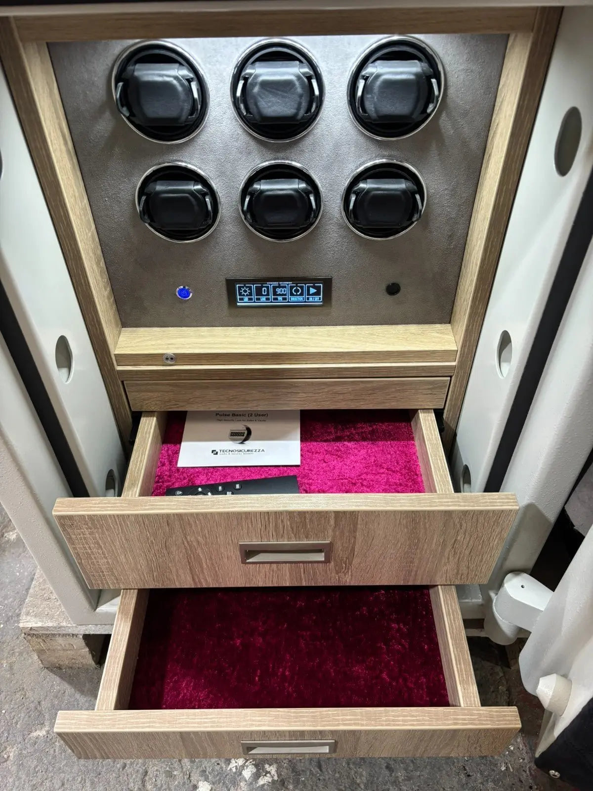 Dudley Grade Two Bespoke Jewellery Safe with Six Multifunctional Watch Winders - Bespoke Jewellery Safes