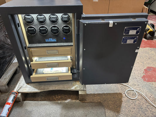 Victor Grade Three Bespoke Jewellery Safe with Eight Multifunctional Watch Winders and Three Drawers