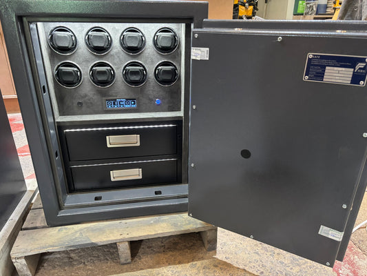 Victor Grade One Bespoke Jewellery Safe with Eight Multifunctional Watch Winders and Two Drawers
