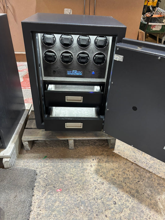 Victor Grade One Bespoke Jewellery Safe with Eight Multifunctional Watch Winders and Two Drawers