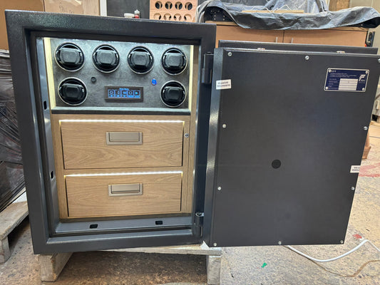 Victor Grade One Bespoke Jewellery Safe with Six Multifunctional Watch Winders and Two Drawers (Copy)