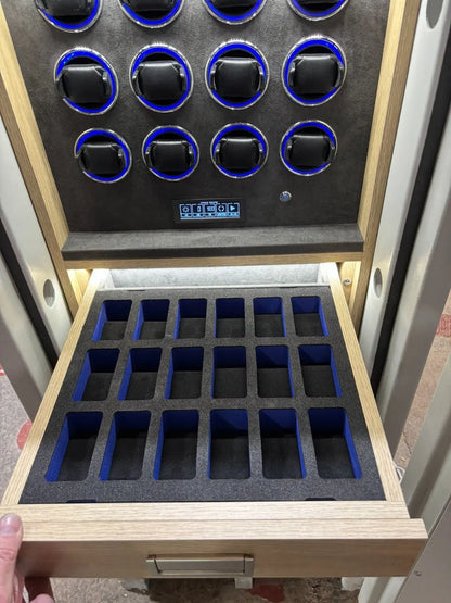 Dudley Grade 2 Bespoke Jewellery Safe with 12 Watch Winders + Drawers - Bespoke Jewellery Safes