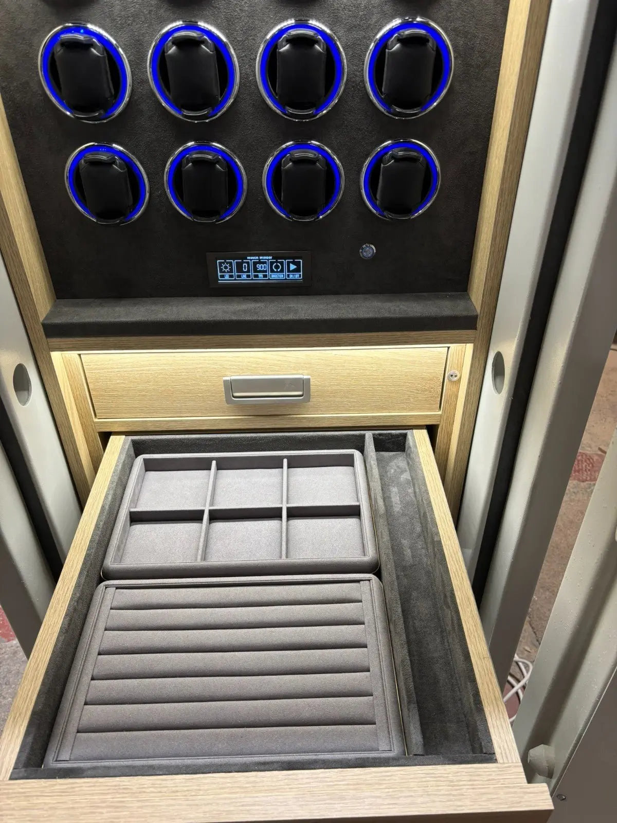 Dudley Grade 3 Size 6 Bespoke Jewellery Safe with 12 Watch Winders + Drawers - Bespoke Jewellery Safes