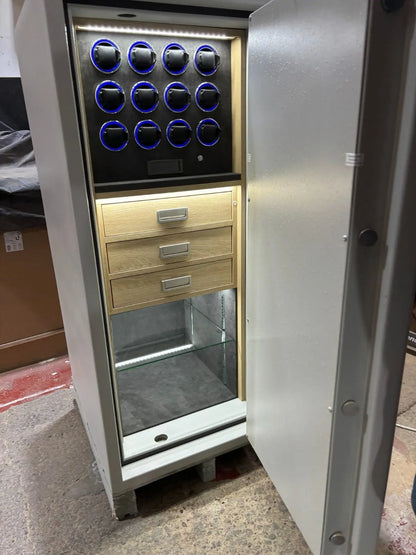 Dudley Grade 3 Size 6 Bespoke Jewellery Safe with 12 Watch Winders + Drawers - Bespoke Jewellery Safes