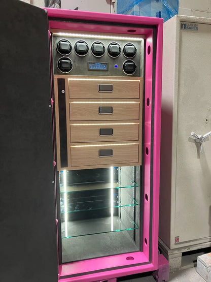 Dudley Grade One Bespoke Jewellery Safe with 7 Multifunctional Watch Winders - Bespoke Jewellery Safes