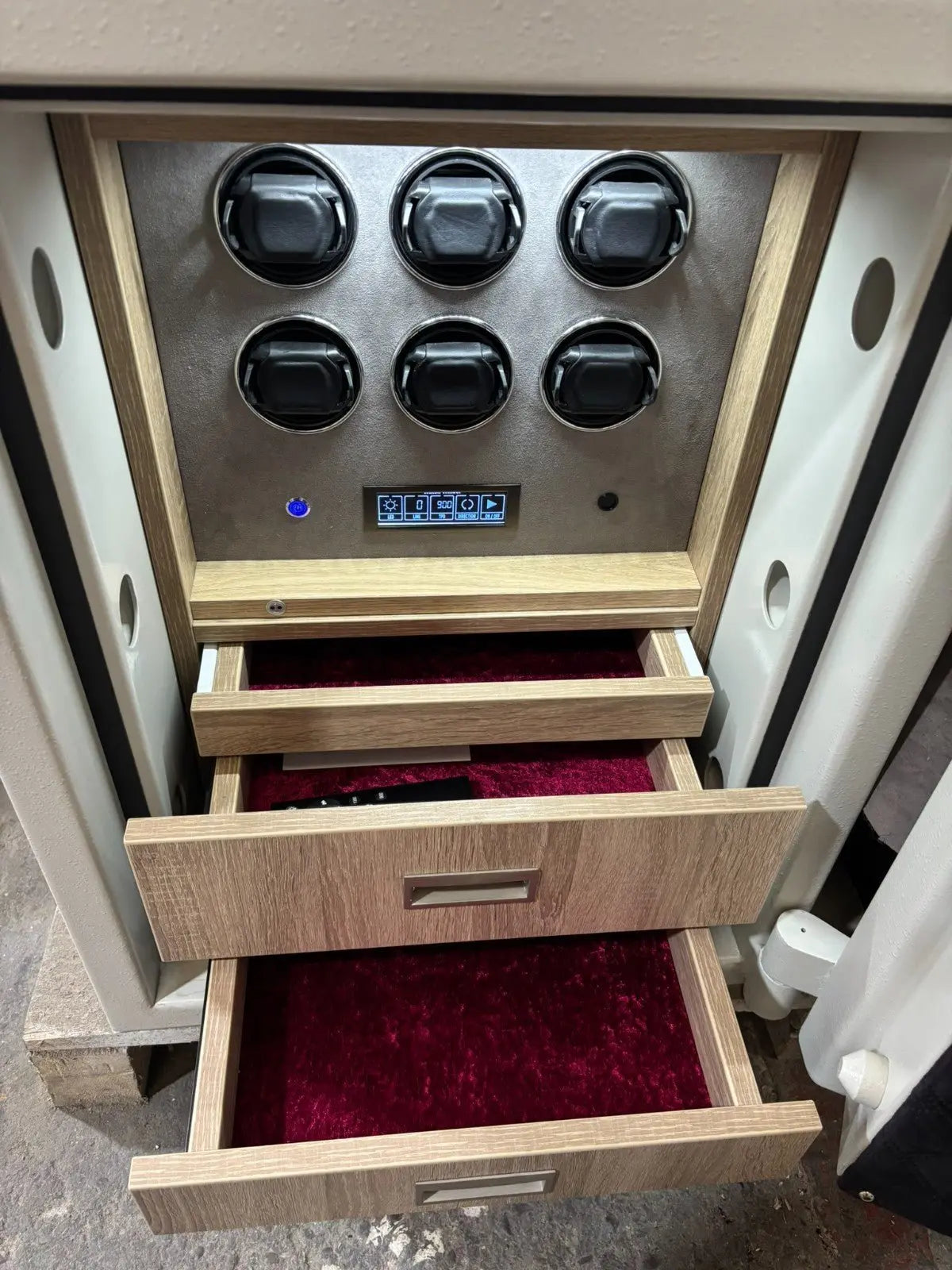 Dudley Grade Two Bespoke Jewellery Safe with Six Multifunctional Watch Winders - Bespoke Jewellery Safes