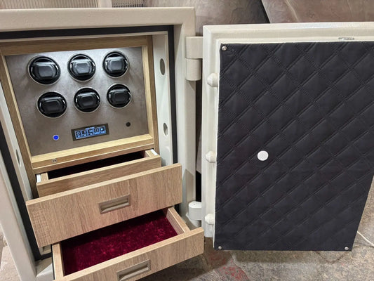 Dudley Grade Two Bespoke Jewellery Safe with Six Multifunctional Watch Winders - Bespoke Jewellery Safes