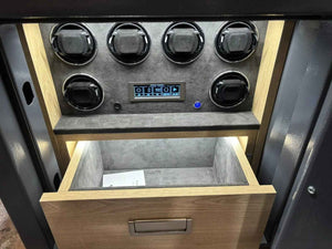 Grade 2 Size 2 Bespoke Jewellery Safe with 6 Watch Winders + 1 Drawer