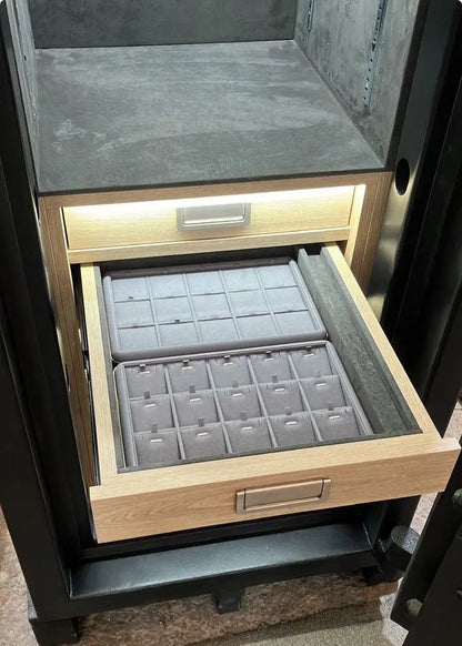 Grade 5 Bespoke Jewellery Safe with 7 Multifunctional Watch Winders - Bespoke Jewellery Safes