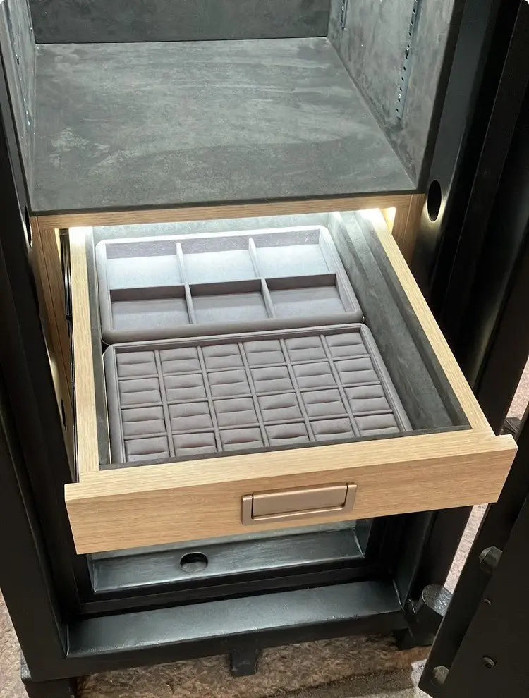 Grade 5 Bespoke Jewellery Safe with 7 Multifunctional Watch Winders - Bespoke Jewellery Safes
