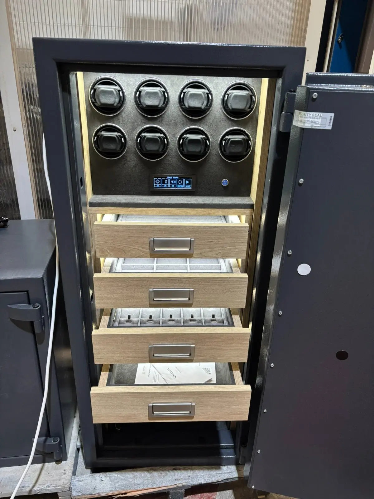 Grade One Bespoke Jewellery Safe with Eight Multifunctional Watch Winders - Bespoke Jewellery Safes