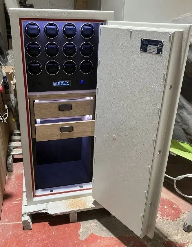 Grade One Bespoke Jewellery Safe with Twelve Multifunctional Watch Winders - Bespoke Jewellery Safes