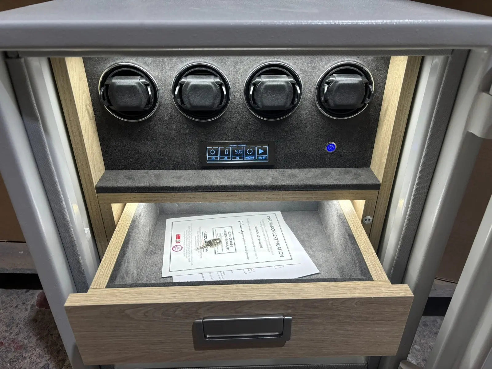 Securikey Grade 0 Bespoke Jewellery Safe with Four Multifunctional Watch Winders - Bespoke Jewellery Safes