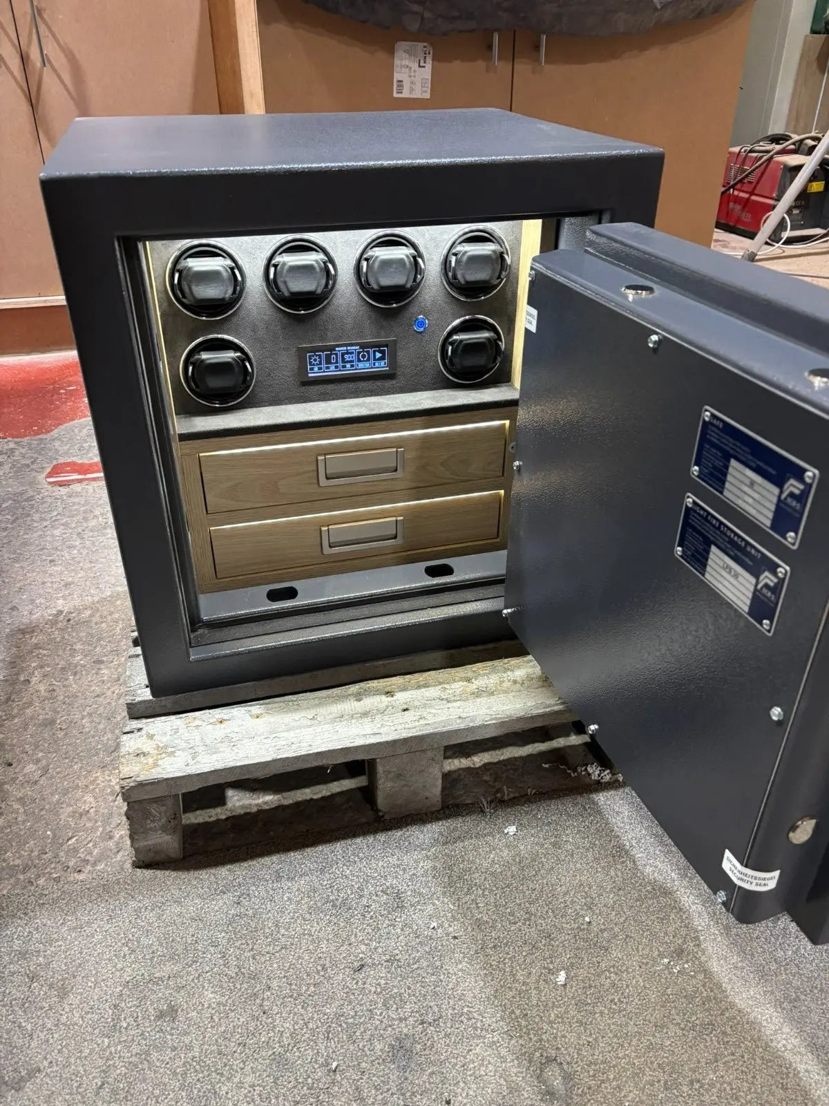 Victor Grade Three Bespoke Jewellery Safe with Six Multifunctional Watch Winders - Bespoke Jewellery Safes